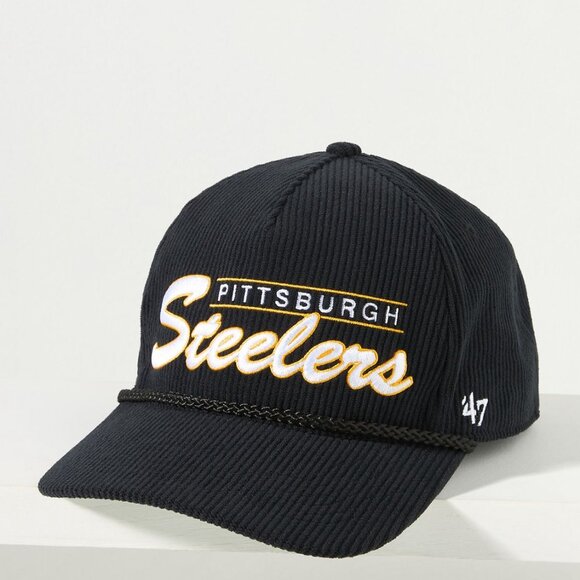 Anthropologie '47 NFL Cordurory Double Header Baseball Cap Pittsburgh Steelers - Picture 1 of 7